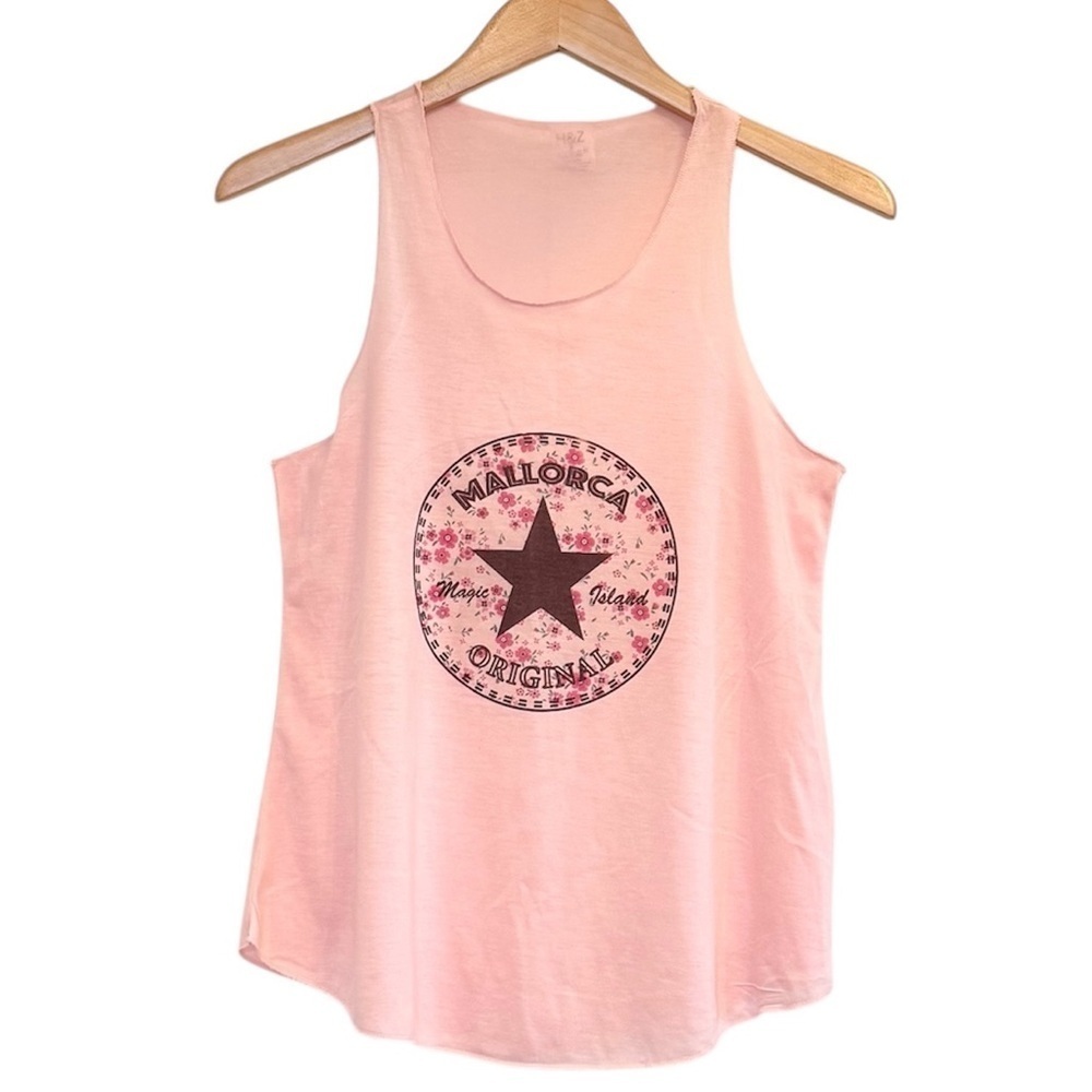 🌈 6/$60 Mallorca Original Tank Top Sheer Pink Size Small Medium